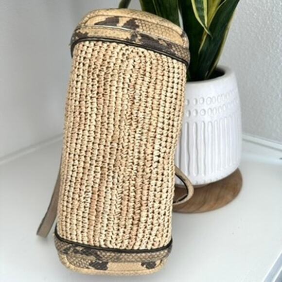 Coach Python Straw Natalie Tote - Picture 4 of 8